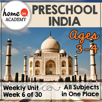 Preview of Preschool Countries India Unit (Week 6)