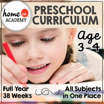 Preview of Preschool Curriculum Bundle Homeschool (Age 3-4)