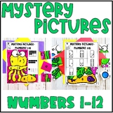 Preschool Cut and Paste Mystery Pictures Numbers 1-12
