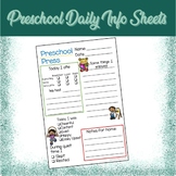 Preschool Daily Info Sheet