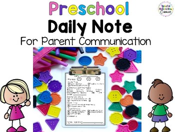 Preview of Daily Note Home Communication Book for Preschool and Special Education