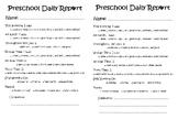Preschool Daily Report & Social Emotional Behavioral Obser