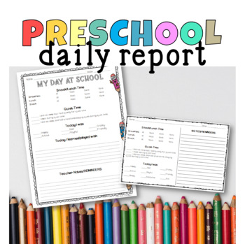 Preview of Preschool Daily Report