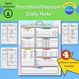 Preschool Daily Report, Daycare Daily Note, School Daily R