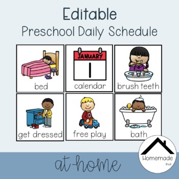 daily schedule editable pdf children