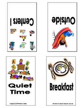 daily schedule preschool classroom clipart