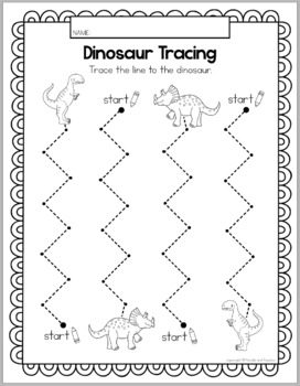 preschool dinosaur tracing worksheets dinosaurs fossils dinosaur unit
