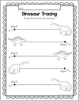 preschool dinosaur tracing worksheets dinosaurs fossils dinosaur unit