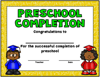 Preschool Diploma & Completion Certificates & Crowns Editable (Pre-K and K)
