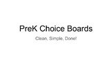 Preschool Distance Learning Choice Boards