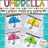 Preschool Spring Math Activities: Umbrella Number Matching Game