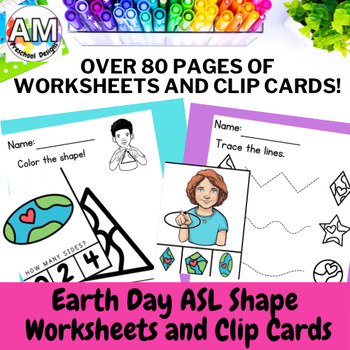 Preview of Preschool Earth Day ASL Shapes Activity Pages - ASL Shape Activity