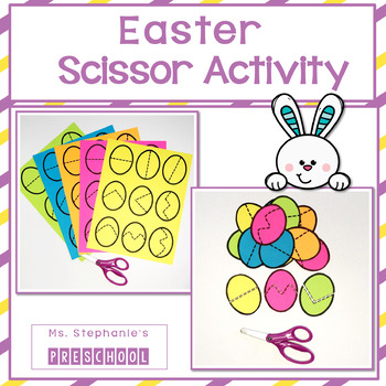 Preview of Preschool Easter Egg Scissor Activity