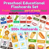 Preschool Educational Flashcards Set: Food, Vegetables, An