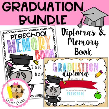 Preview of Preschool End of the Year Graduation BUNDLE {Diplomas and Memory Book}