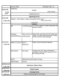 Preview of Preschool FULL YEAR Lesson Plans and Curriculum