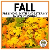 Preschool Fall Math and Literacy Centers Bundle