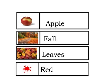 Preview of Preschool Fall Word Cards For Writing Center