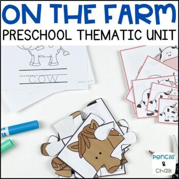 Preview of Preschool Farm Activities - Counting, Coloring, Reading, Art, Science Activities