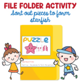 Preschool File Folder Activity, Sort Out Starfish Pieces