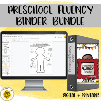 Preview of Preschool Fluency Binder Printable + Digital Bundle!