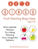 Preschool Fruit Matching Bingo - Teaches Colors, Matching,