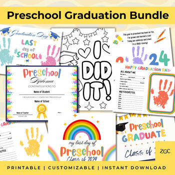 Preview of Preschool Graduation Bundle, Graduate Activities, Graduation Resource, Printable
