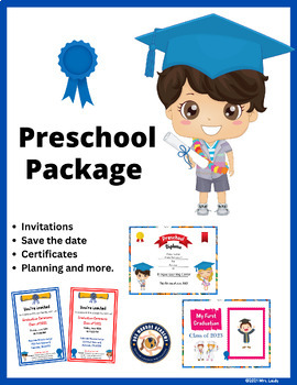 Preview of Preschool Graduation Ceremony Package: Certificates, Invitations & Ideas