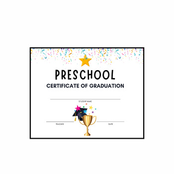 Preview of Preschool Graduation Diploma Certificate Instant Download Printable