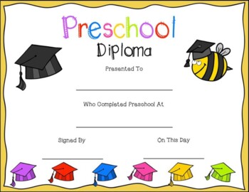 preschool graduation diploma freebie by jamie robinson teaching to