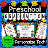 Preschool Graduation Diplomas Invitations and Program for 