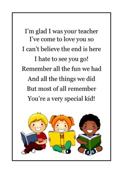 Preschool Graduation Poems/Gifts by Confessions of a Business Teacher