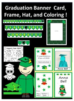 Preview of Preschool Graduation GREEN Pack | Card | Certificate | END OF THE YEAR