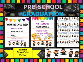 Preschool Graduation Invitations, Welcome Notes and Graduation Stickers