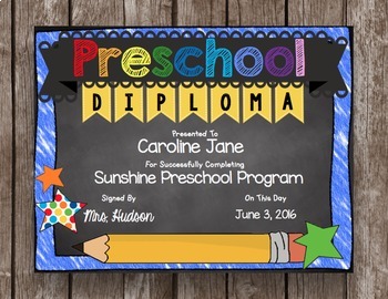 preschool graduation pack diploma banner sign announcement