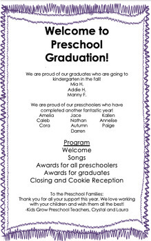 kindergarten graduation program script