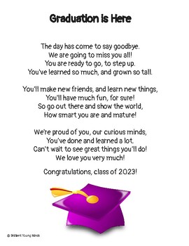 Preschool Graduation Stepping Up Poems and Songs by Brilliant Young Minds