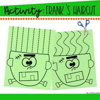 Frankenstein Halloween Scissor Skills Haircut Activity - Kids
