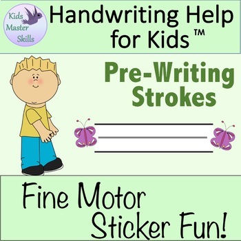 Preview of Preschool Handwriting - Fine Motor Sticker Fun with Pre-Writing Strokes!