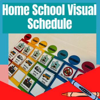 Preview of Preschool Home School Visual Calendar with Social Story