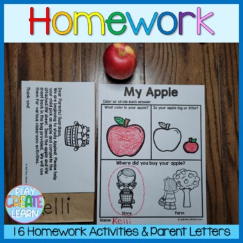 Preview of Preschool Homework | Worksheets and Parent Letters