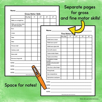 Preschool Assessment Record Forms by Linda's Loft for Little Learners