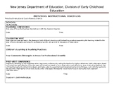 Preschool Instructional Coaching Log - State of New Jersey Format