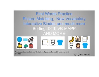 Preview of Preschool Interactive Binder, First Words, DTT, Speech Development Binder