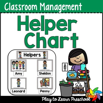 Preview of Preschool Job Helper Chart Classroom Management Tool PreK