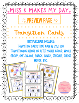 Preview of Preschool / K / 1st Transition Cards- Shapes, Colors, Numbers, Letters, Emotions