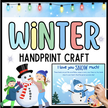 Preview of Preschool/KG Winter & Christmas Handprint Craft, Snowman Keepsake Activity!