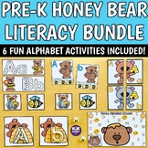 Preschool Kinder Honey Bear Literacy Bundle- 6 Spring Alph