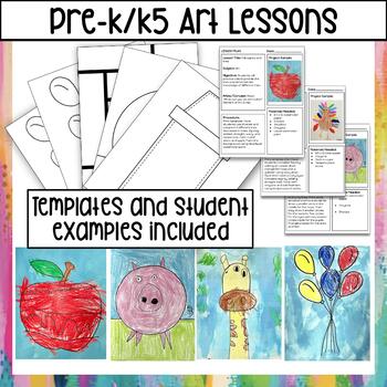Preview of Preschool/Kindergarten Art Lessons (TEMPLATES INCLUDED)
