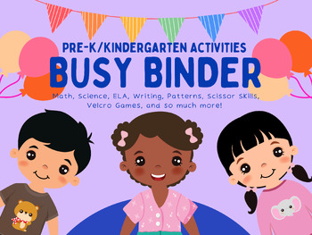 Preview of Preschool Kindergarten Busy Binder Bundle - Monster | 3-5  Learning Folder